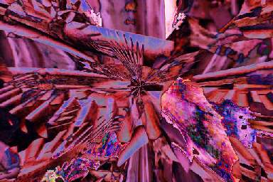 A crash-like contortion of colour and structure